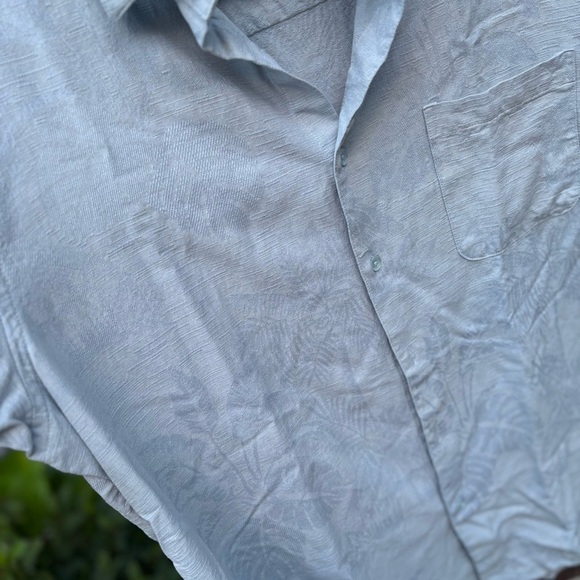 Island Republic 100% Silk Shirt Men’s Large Tropical Palm Print - Picture 3 of 6